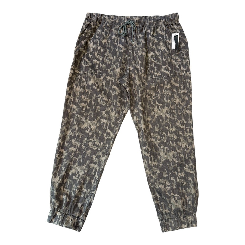 Chelsea Theodore XL Drawstring Jogger Pants‎ Green Camo Print Tencel NWT